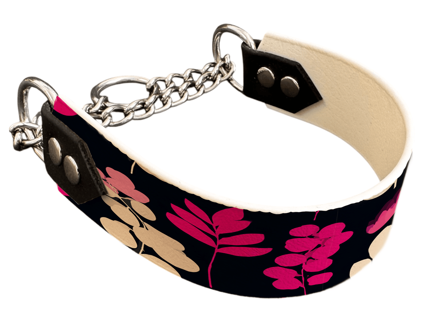 L'atelier du Fourmilier Martingales 40 425 Martingale pour chien en BioThane® imprimé – Collection plantes et fleurs – 38mm