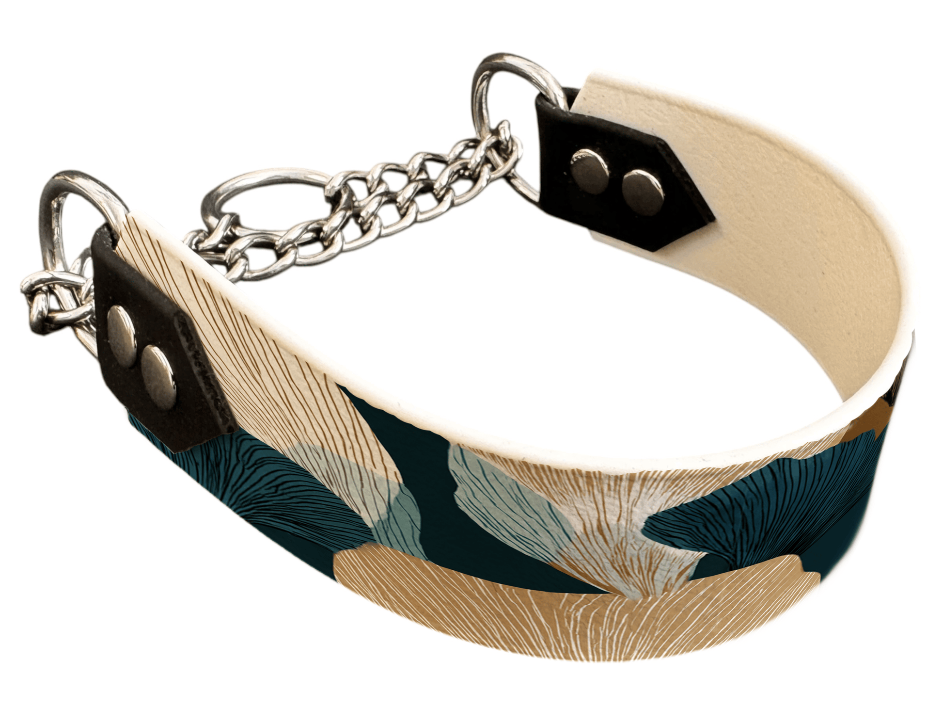 L'atelier du Fourmilier Martingales 40 427 Martingale pour chien en BioThane® imprimé – Collection plantes et fleurs – 38mm