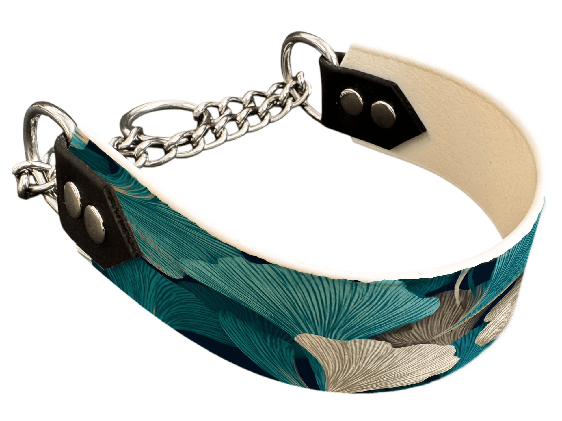 L'atelier du Fourmilier Martingales 40 428 Martingale pour chien en BioThane® imprimé – Collection plantes et fleurs – 38mm