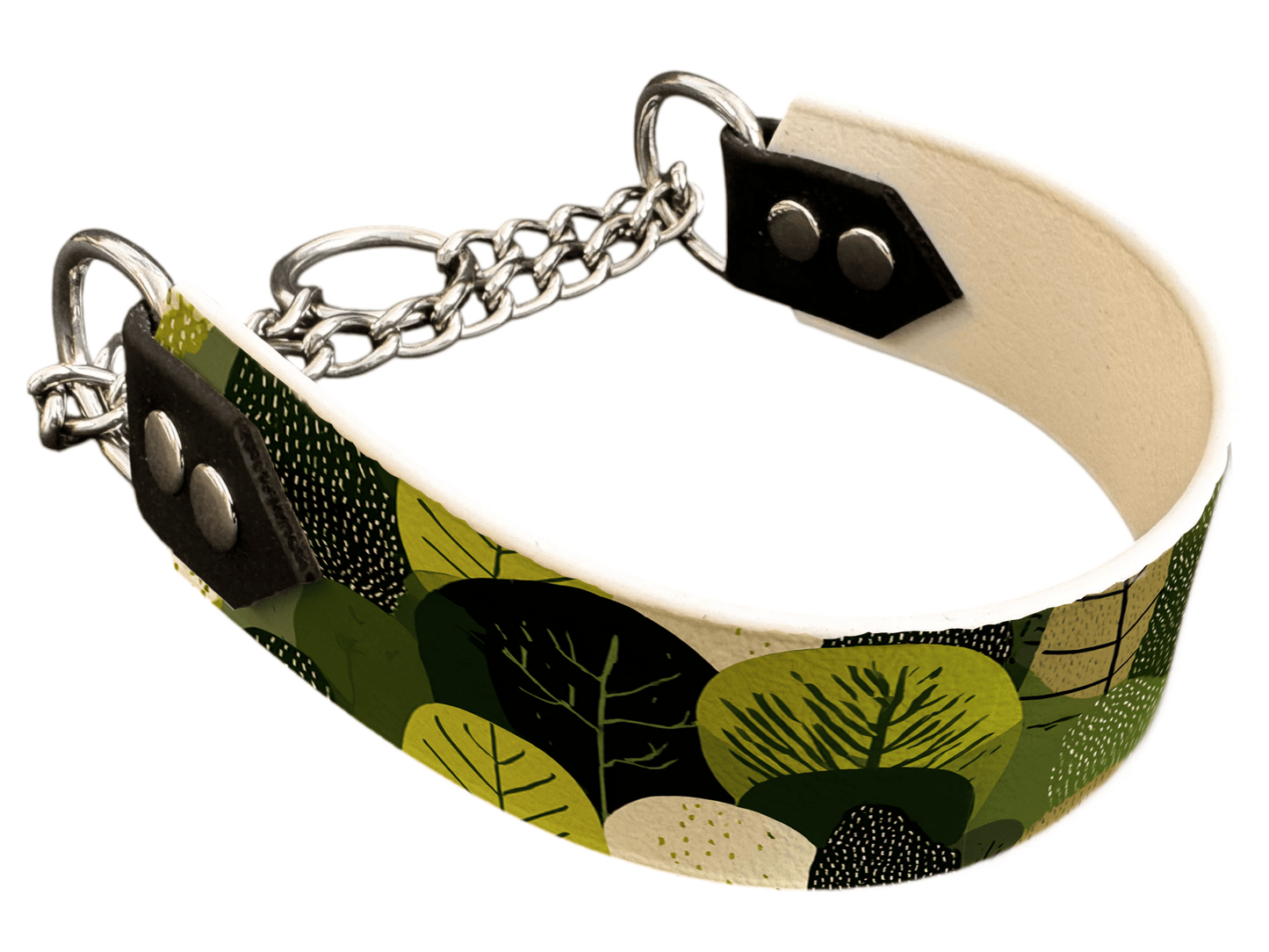 L'atelier du Fourmilier Martingales 40 429 Martingale pour chien en BioThane® imprimé – Collection plantes et fleurs – 38mm