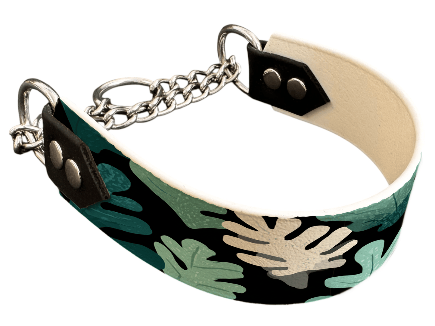 L'atelier du Fourmilier Martingales 40 430 Martingale pour chien en BioThane® imprimé – Collection plantes et fleurs – 38mm