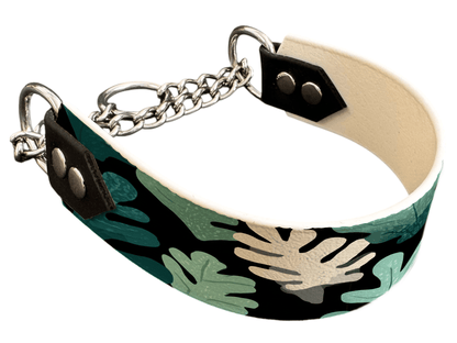 L'atelier du Fourmilier Martingales 40 430 Martingale pour chien en BioThane® imprimé – Collection plantes et fleurs – 38mm