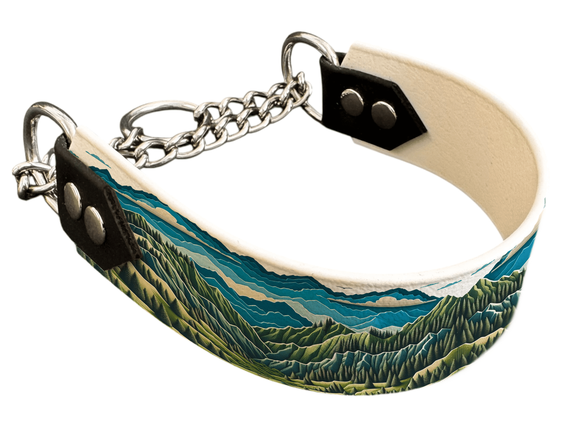 L'atelier du Fourmilier Martingales 53 Martingale pour chien en BioThane® imprimé – Collection paysage– 38mm