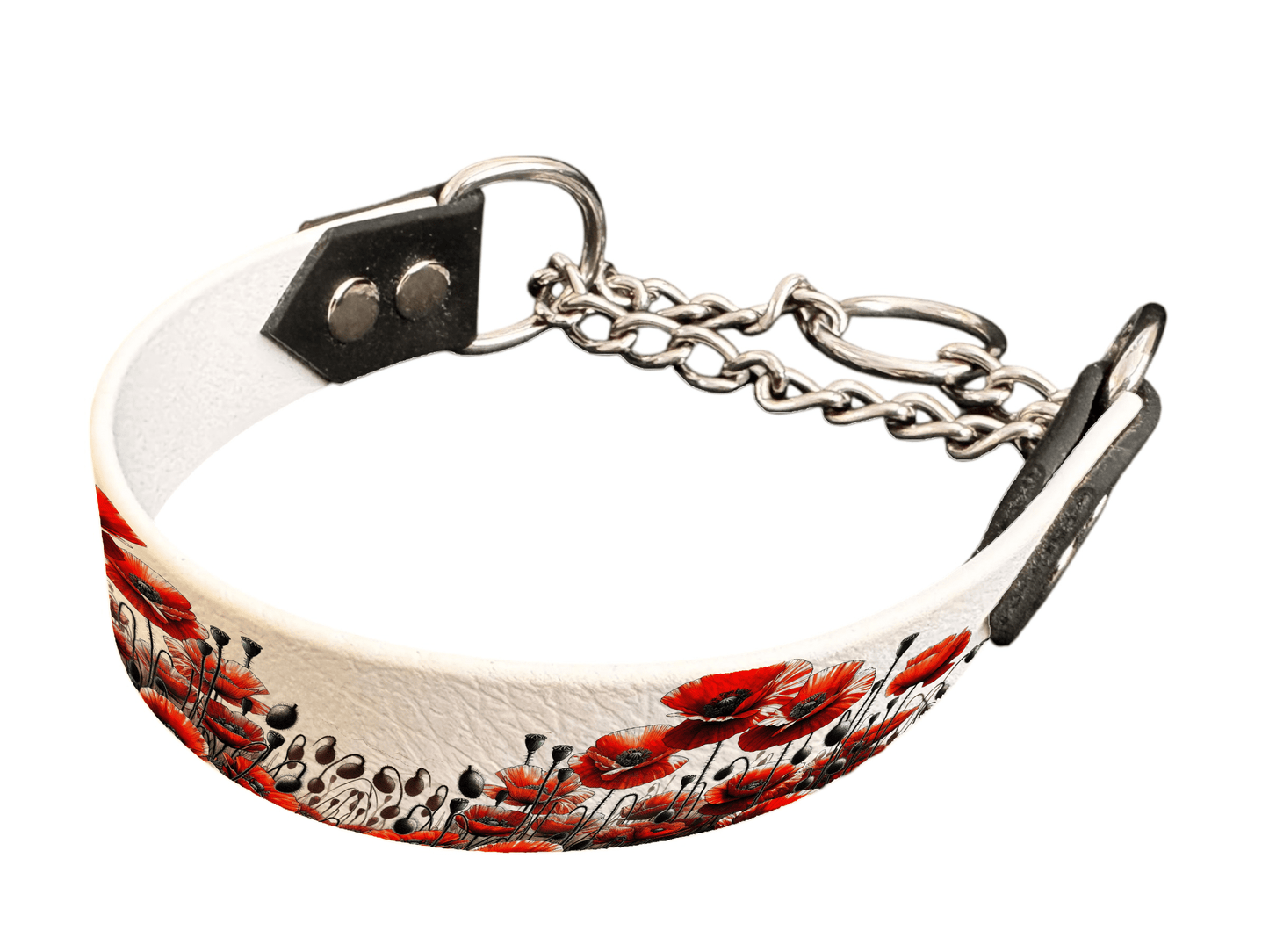 L'atelier du Fourmilier Martingales 58 Martingale pour chien en BioThane® imprimé – Collection plantes et fleurs – 25mm