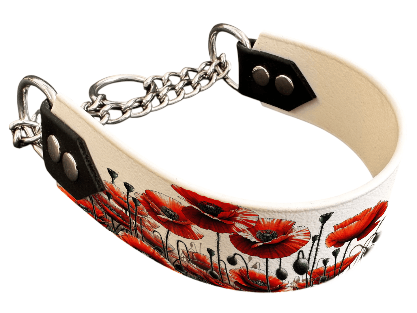 L'atelier du Fourmilier Martingales 58 Martingale pour chien en BioThane® imprimé – Collection plantes et fleurs – 38mm