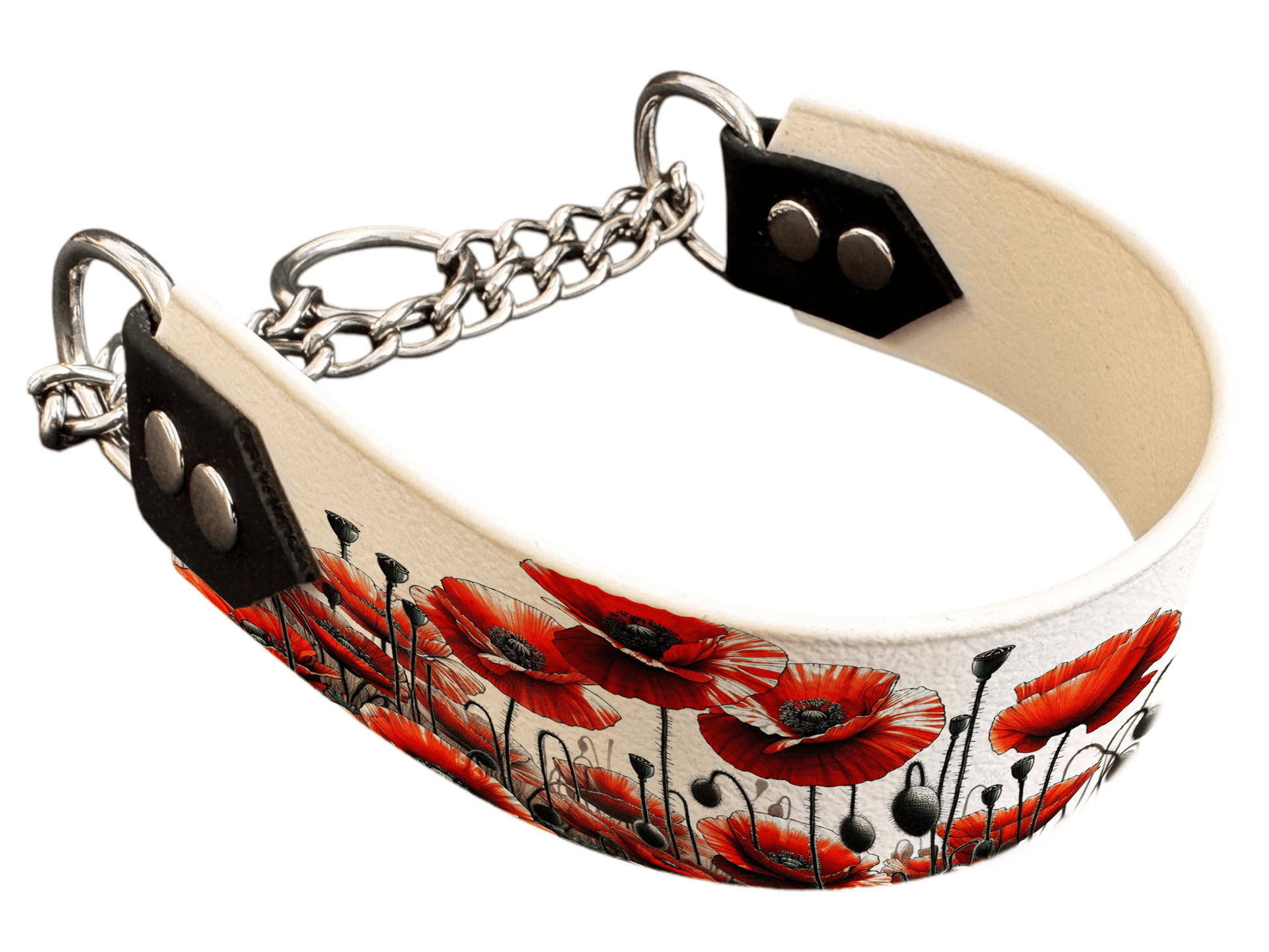L'atelier du Fourmilier Martingales 58 Martingale pour chien en BioThane® imprimé – Collection plantes et fleurs – 38mm