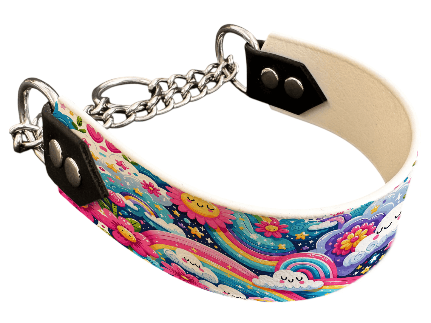 L'atelier du Fourmilier Martingales 68 Martingale pour chien en BioThane® imprimé – Collection nuages– 38mm