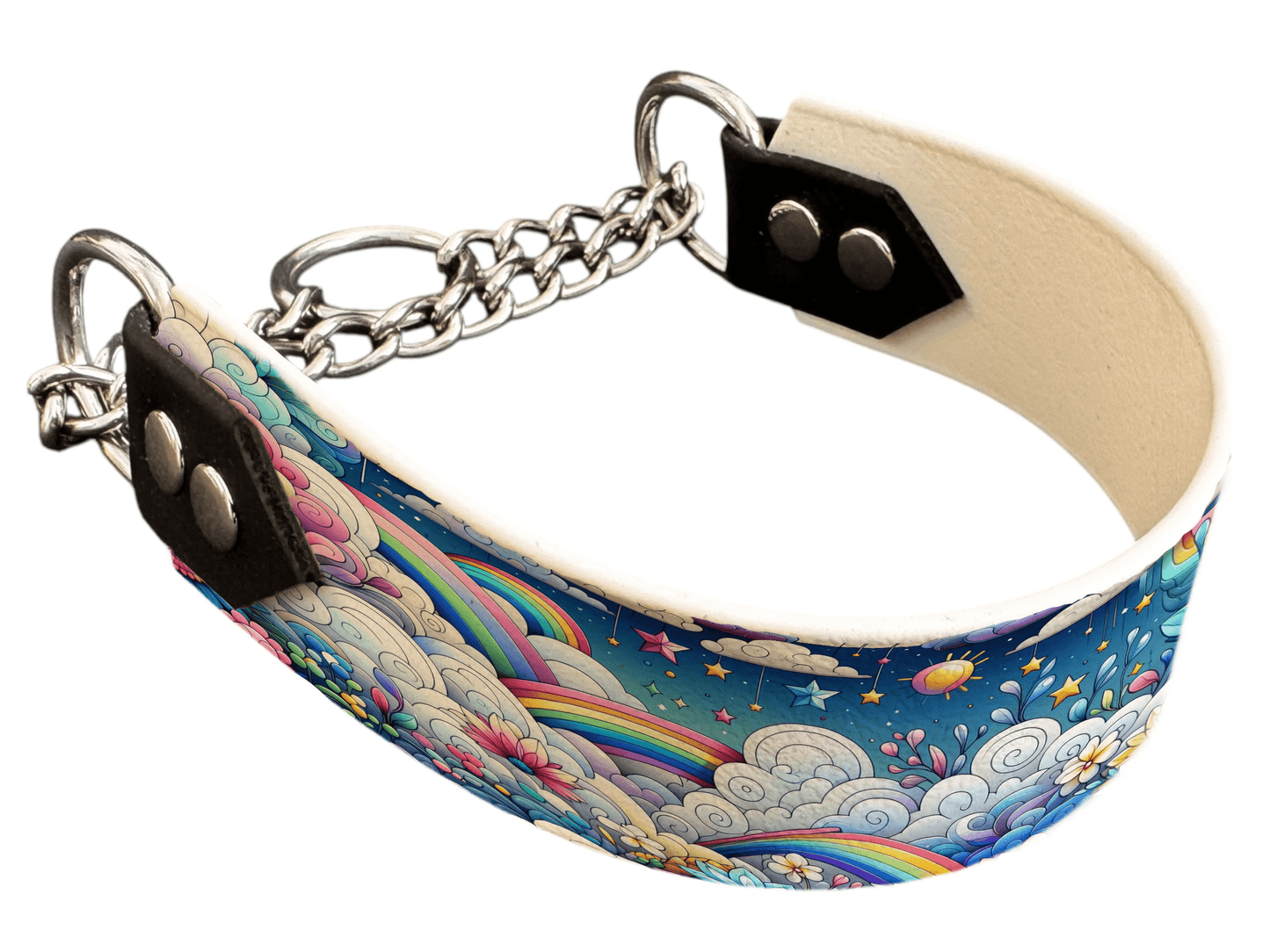 L'atelier du Fourmilier Martingales 69 Martingale pour chien en BioThane® imprimé – Collection nuages– 38mm