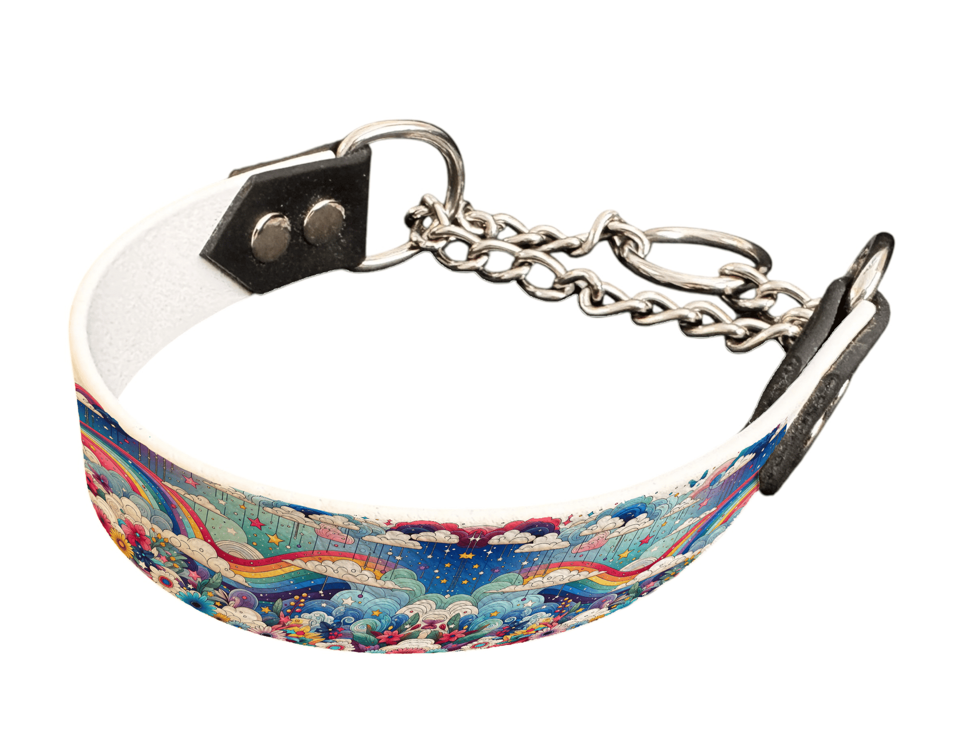 L'atelier du Fourmilier Martingales 70 Martingale pour chien en BioThane® imprimé – Collection nuages– 25mm