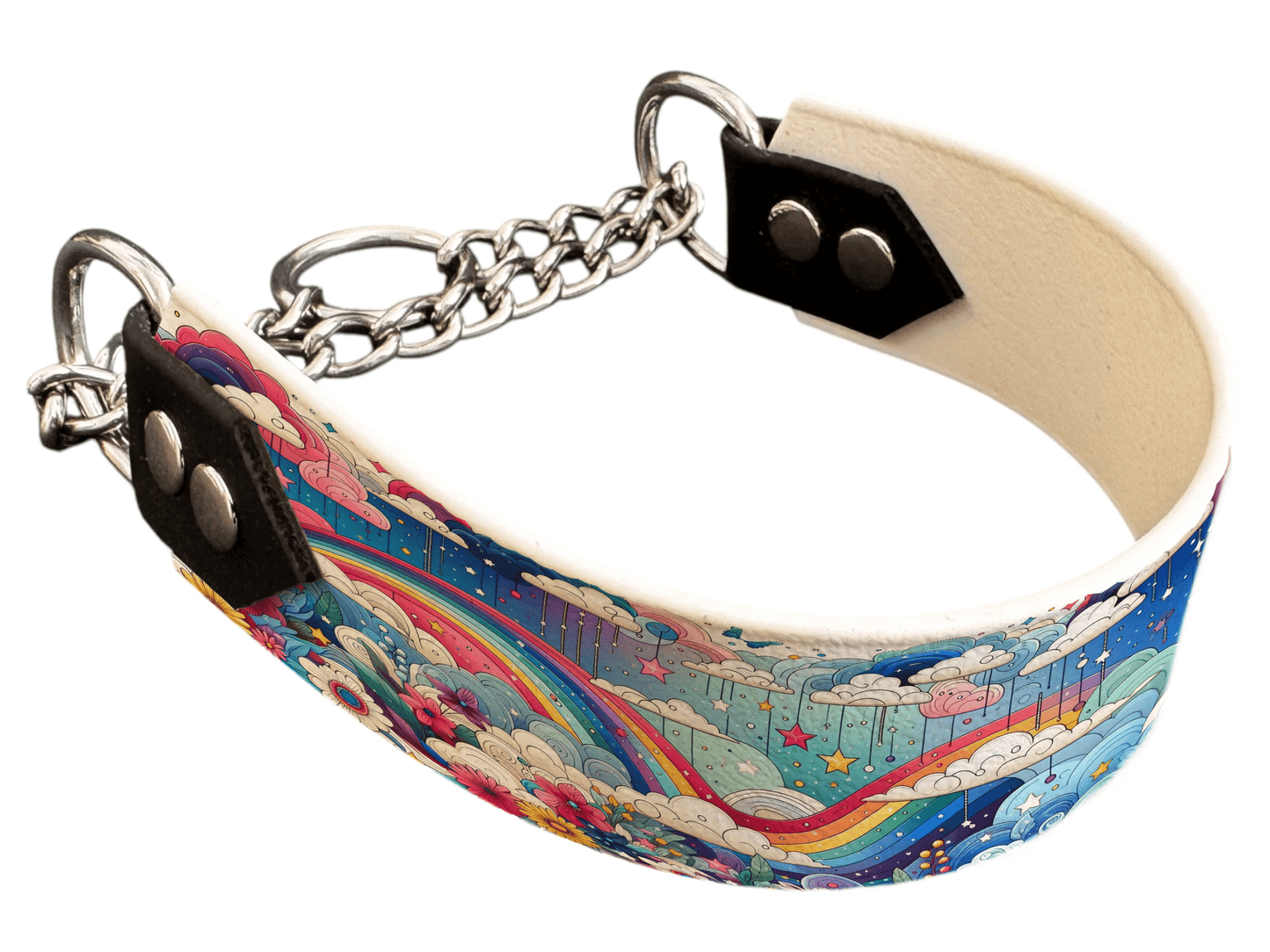 L'atelier du Fourmilier Martingales 70 Martingale pour chien en BioThane® imprimé – Collection nuages– 38mm