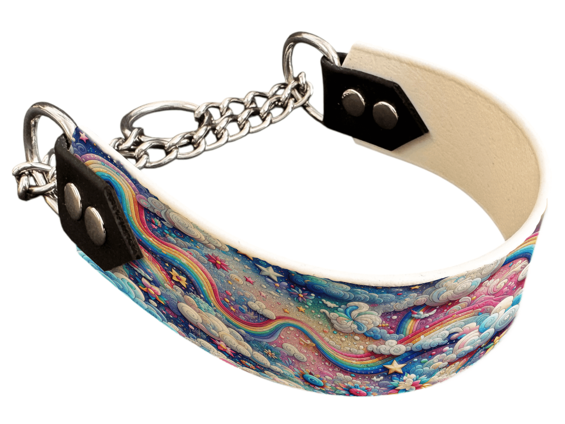 L'atelier du Fourmilier Martingales 71 Martingale pour chien en BioThane® imprimé – Collection nuages– 38mm