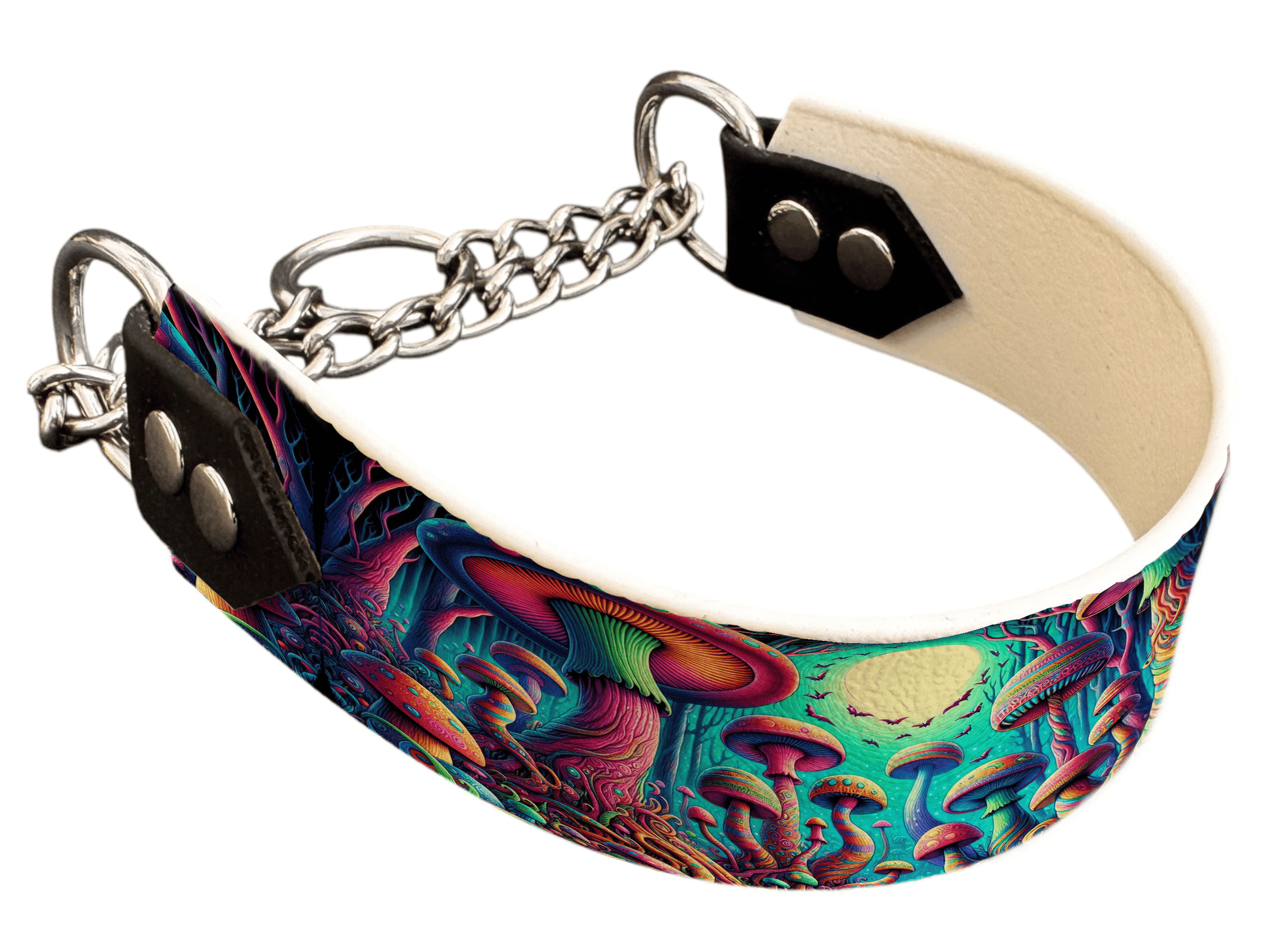 L'atelier du Fourmilier Martingales 72 Martingale pour chien en BioThane® imprimé – Collection forêt enchantée – 38mm