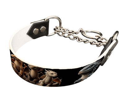 L'atelier du Fourmilier Martingales 78 martingale pour chien en BioThane® imprimé – Collection monstres et créatures imaginaires– 25mm