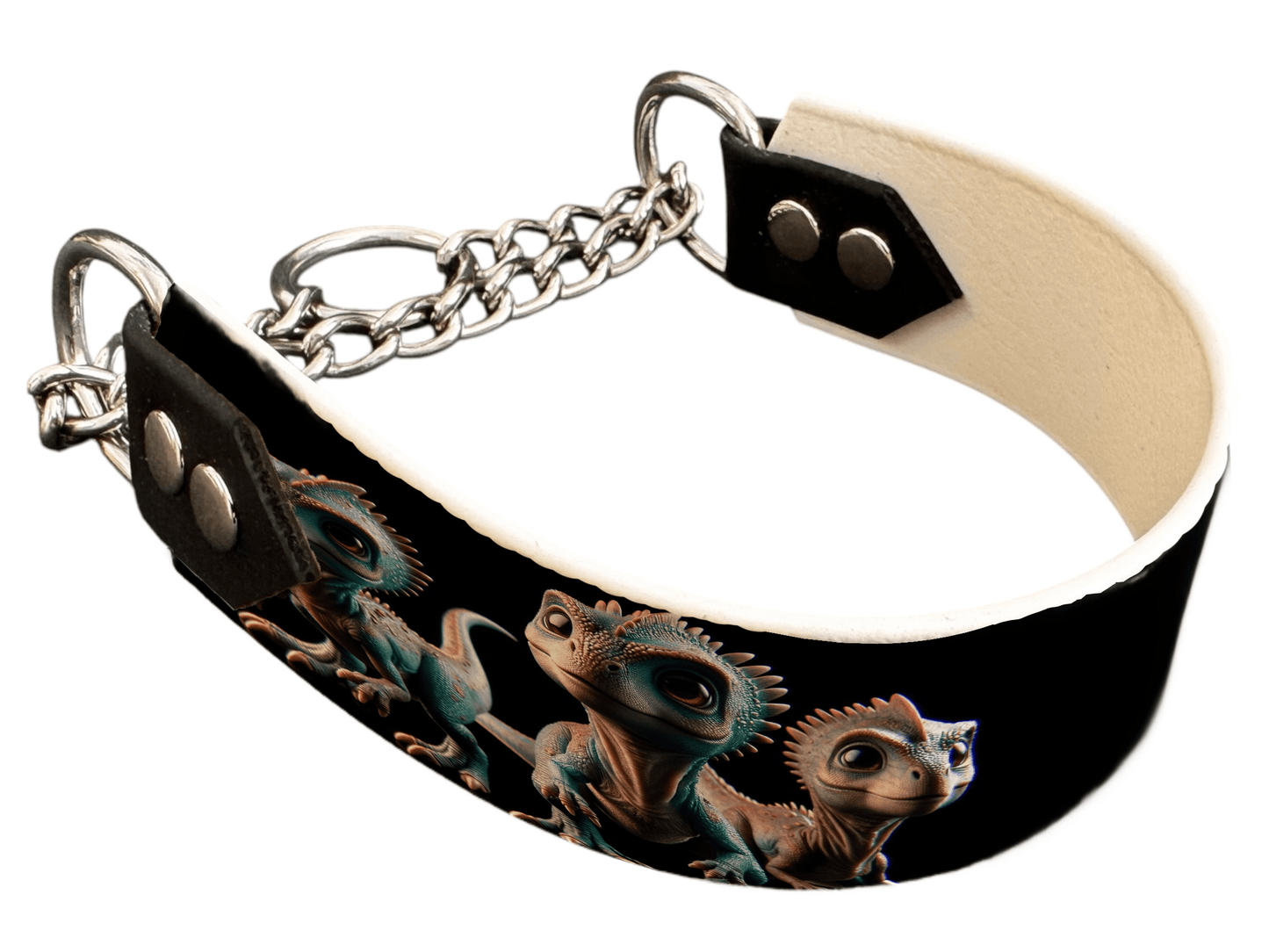 L'atelier du Fourmilier Martingales 79 martingale pour chien en BioThane® imprimé – Collection monstres et créatures imaginaires– 38mm