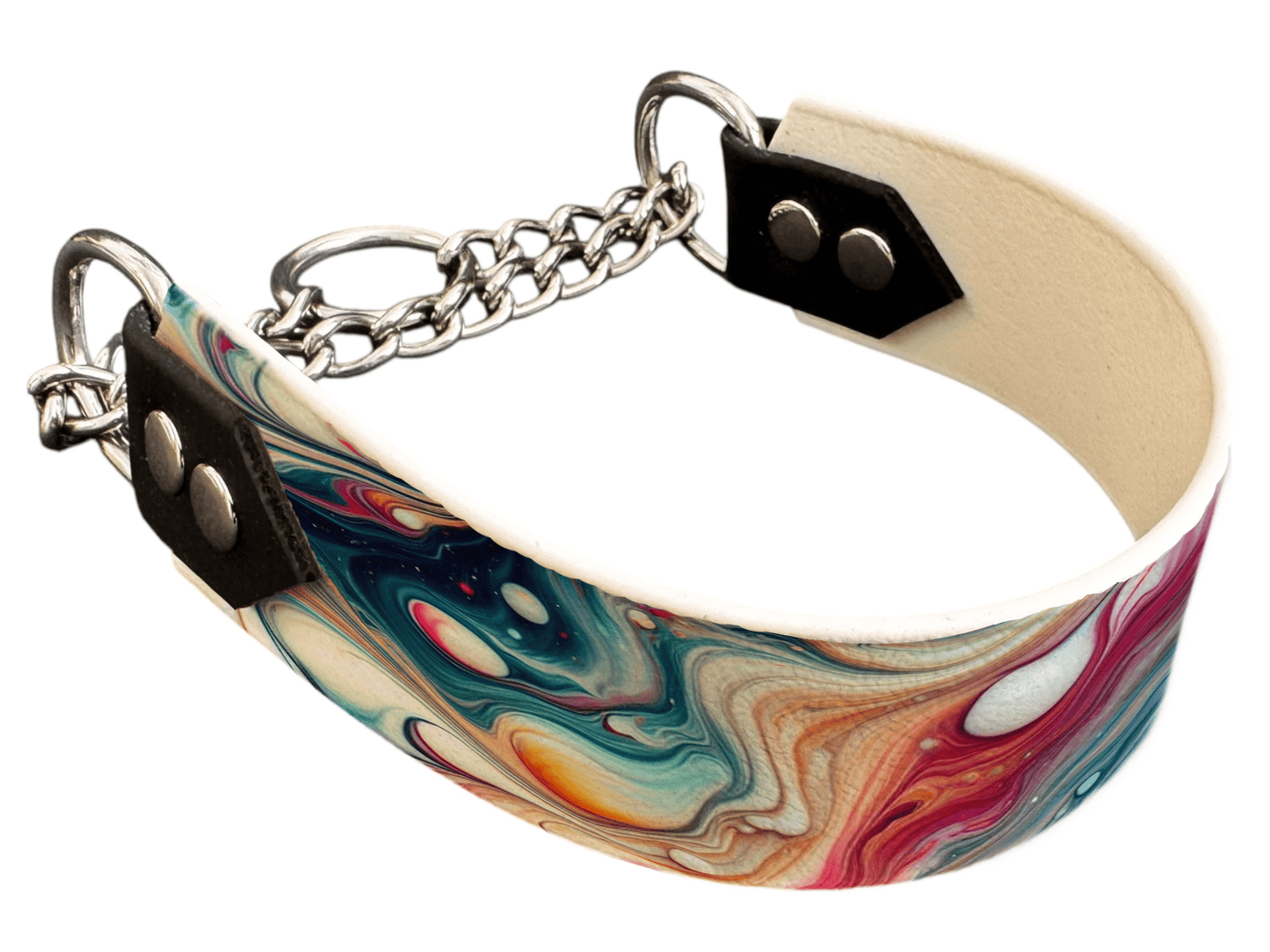 L'atelier du Fourmilier Martingales 8 Martingale pour chien en BioThane® imprimé – Collection abstrait – 38mm