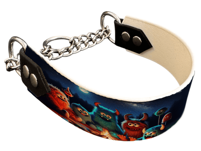 L'atelier du Fourmilier Martingales martingale pour chien en BioThane® imprimé – Collection monstres et créatures imaginaires– 38mm