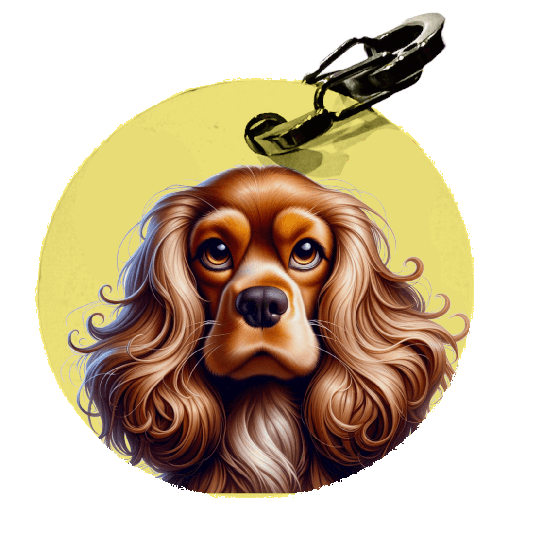 L'atelier du Fourmilier médaille Petite / Cartoon Médaille Cocker personnalisée – L'Atelier du Fourmilier