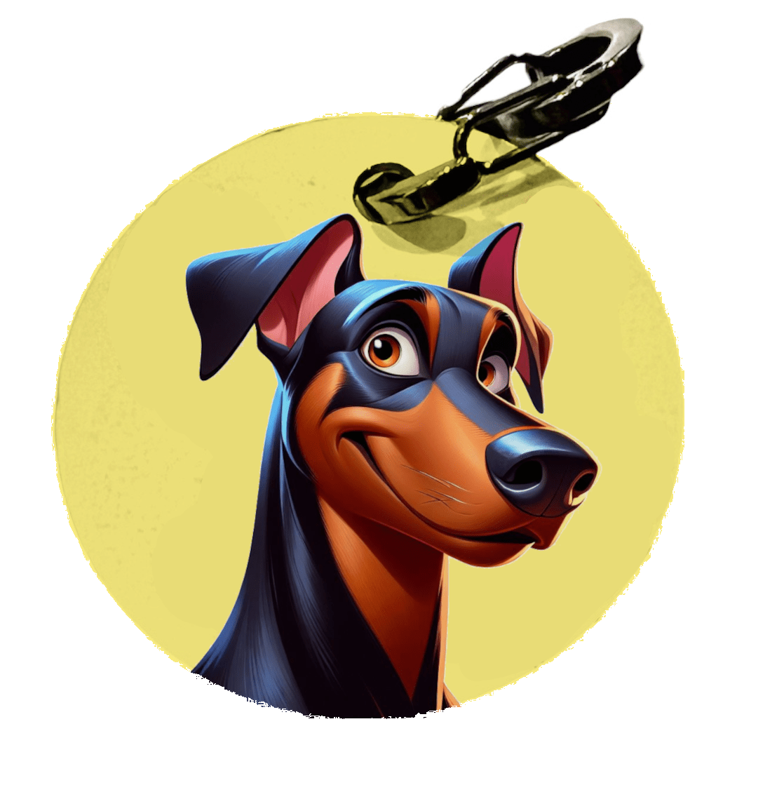 L'atelier du Fourmilier médaille Petite / Cartoon Médaille Dobermann personnalisée – 2 tailles – L'Atelier du Fourmilier