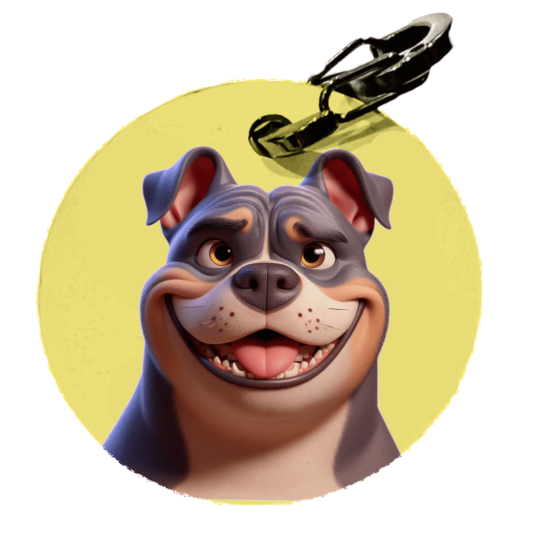 L'atelier du Fourmilier médaille Petite / Cartoon Médaille Personnalisée - American Bully