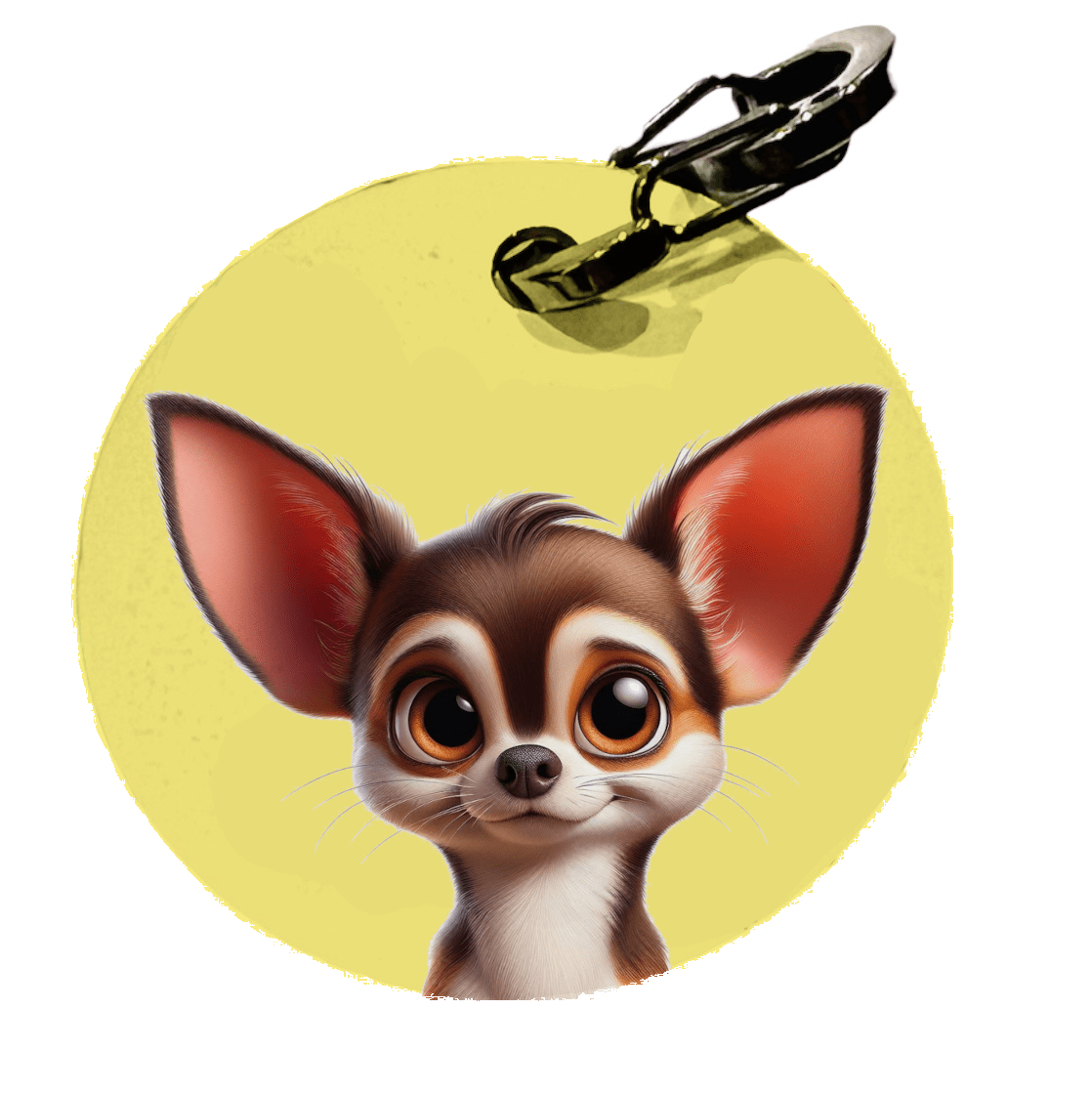 L'atelier du Fourmilier médaille Petite / Cartoon Médaille personnalisée Chihuahua - L’Atelier du Fourmilier