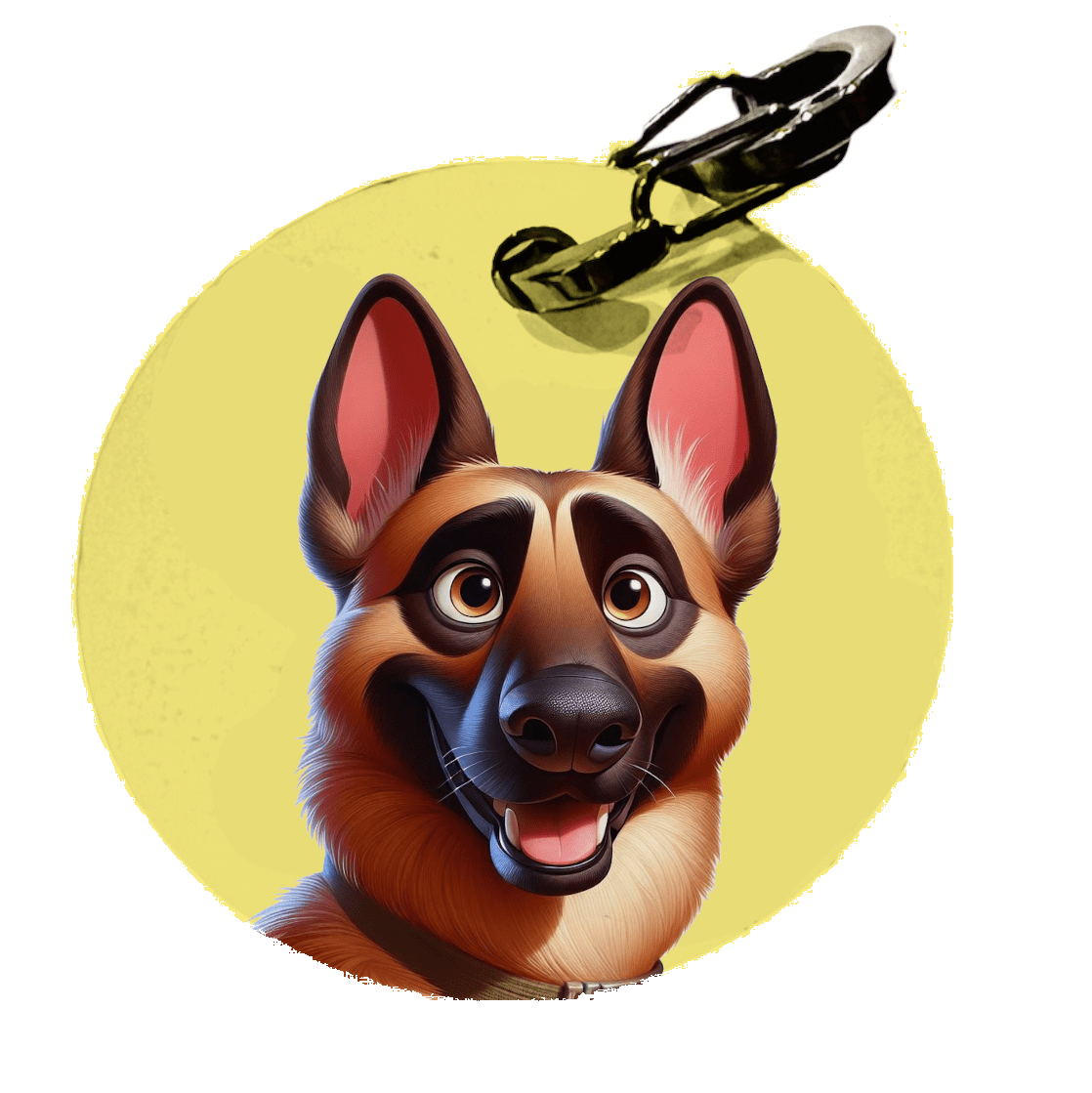 L'atelier du Fourmilier médaille Petite / Cartoon Médaille personnalisée Malinois