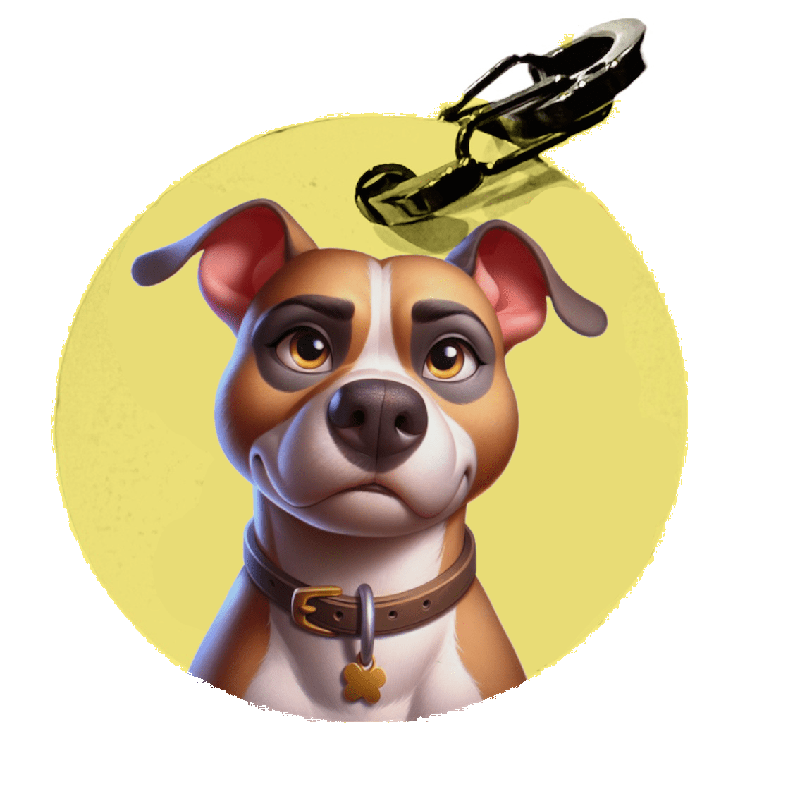 L'atelier du Fourmilier médaille Petite / Cartoon Médaille personnalisée pour American Staff