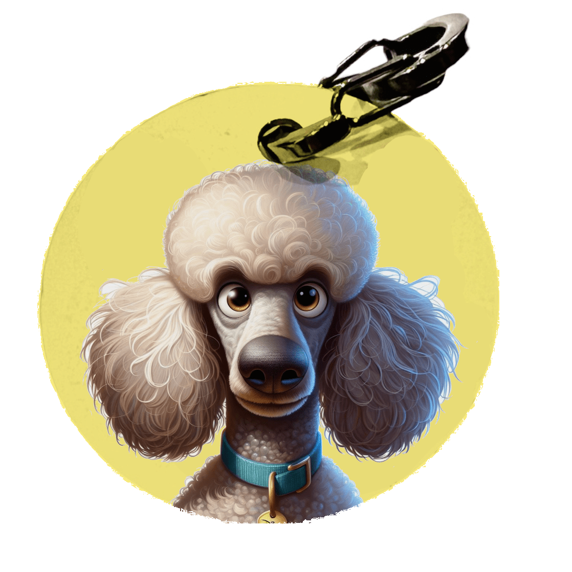 L'atelier du Fourmilier médaille Petite / Cartoon Médaille personnalisée pour Caniche – L'Atelier du Fourmilier