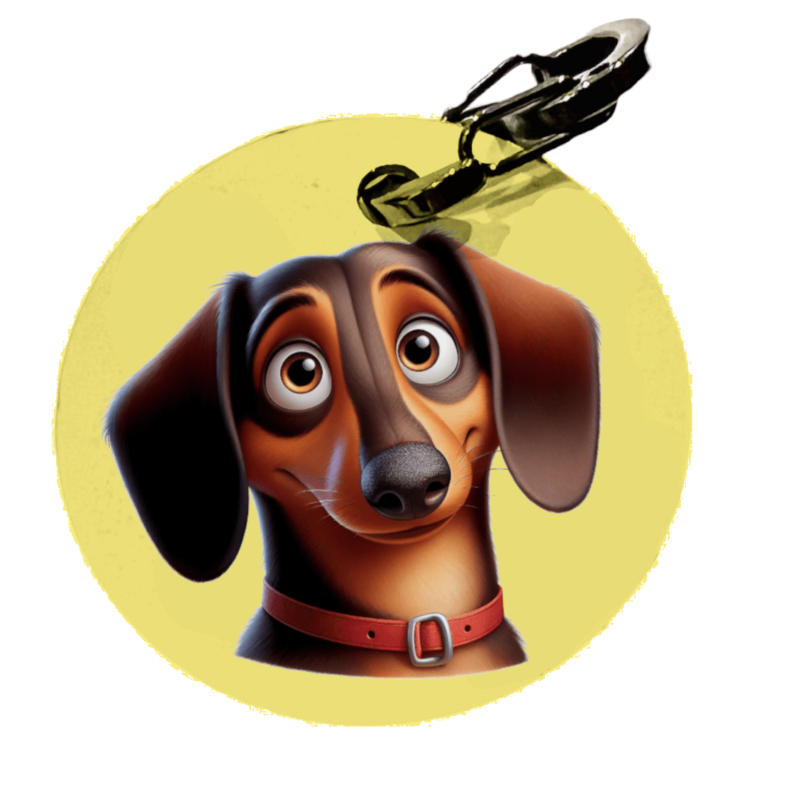 L'atelier du Fourmilier médaille Petite / Cartoon Médaille personnalisée pour Teckel – L'Atelier du Fourmilier