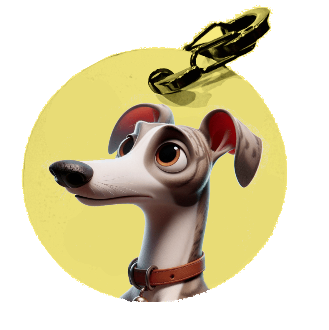 L'atelier du Fourmilier médaille Petite / Cartoon Médaille personnalisée pour Whippet – Fabriquée en France