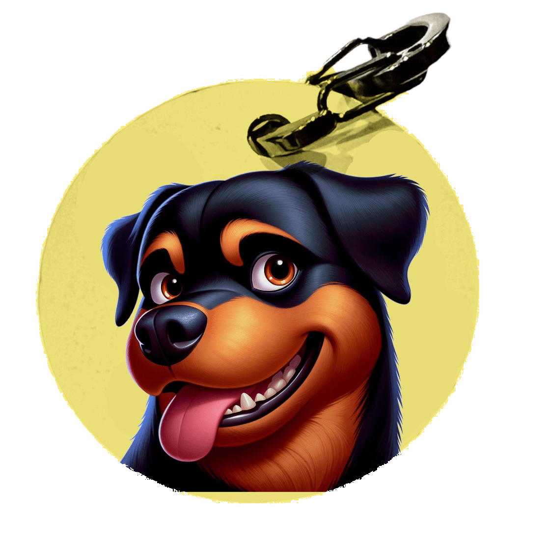L'atelier du Fourmilier médaille Petite / Cartoon Médaille personnalisée Rottweiler – L'Atelier du Fourmilier