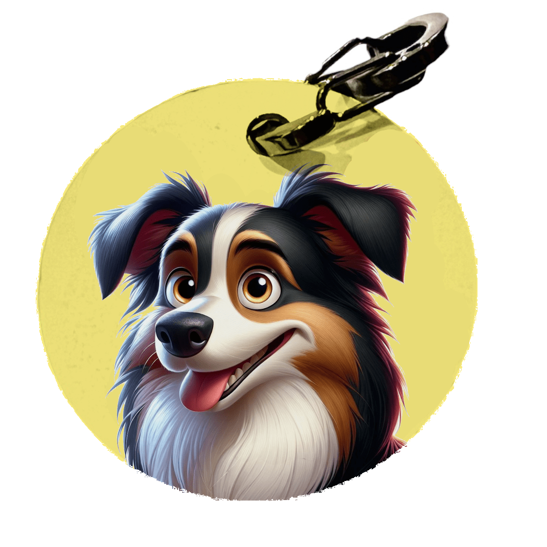 L'atelier du Fourmilier médaille Petite / Cartoon Médaille pour chien – Border collie