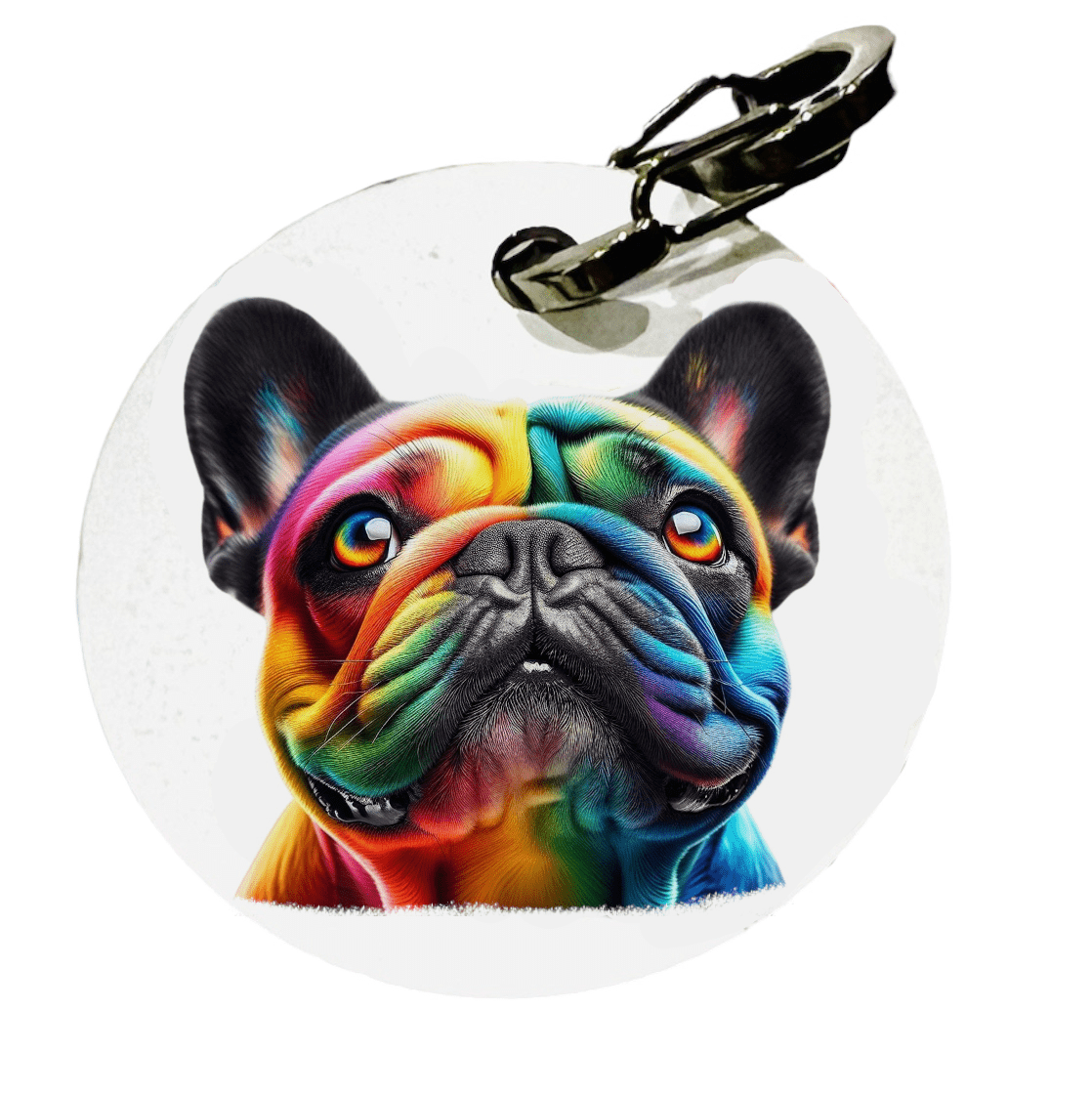 L'atelier du Fourmilier médaille Petite / Colorfull1 Médaille Bouledogue Français personnalisée – Design artistique imprimé