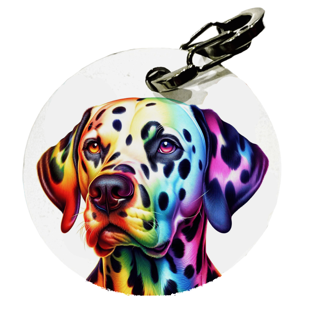 L'atelier du Fourmilier médaille Petite / Colorfull1 Médaille Dalmatien personnalisée – 2 tailles – Fabrication artisanale