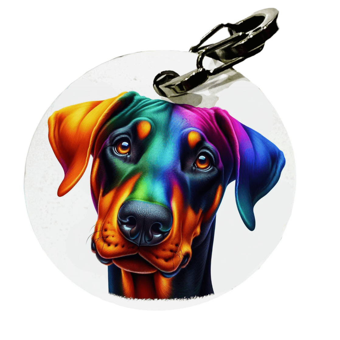 L'atelier du Fourmilier médaille Petite / Colorfull1 Médaille Dobermann personnalisée – 2 tailles – L'Atelier du Fourmilier