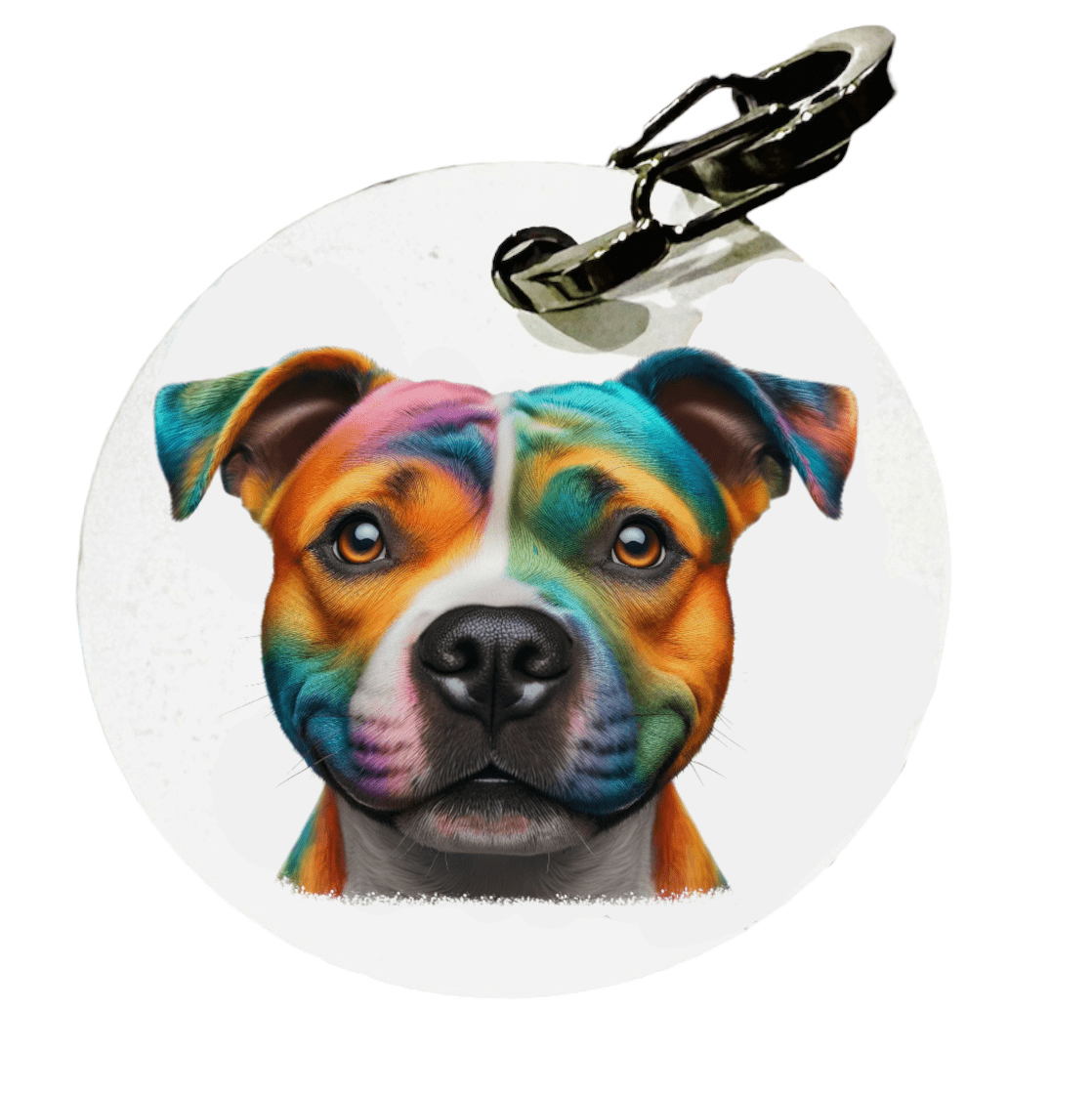 L'atelier du Fourmilier médaille Petite / Colorfull1 Médaille personnalisée Staffie – Fabriquée en France