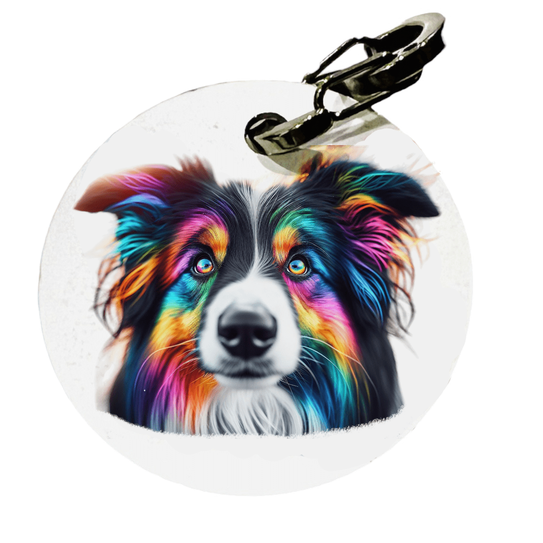 L'atelier du Fourmilier médaille Petite / Colorfull1 Médaille pour chien – Border collie