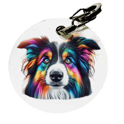 L'atelier du Fourmilier médaille Petite / Colorfull1 Médaille pour chien – Border collie