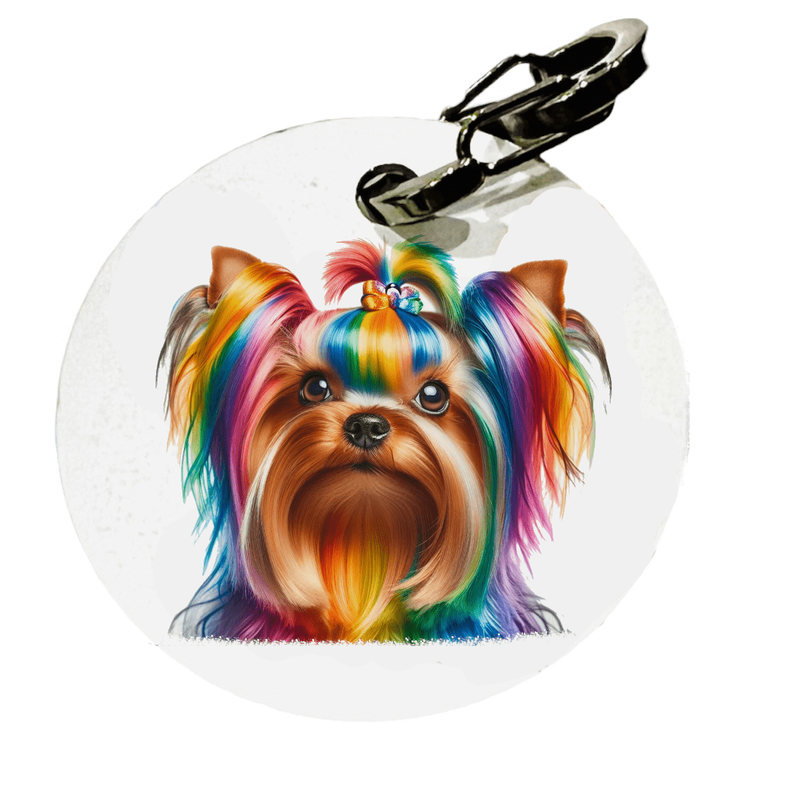L'atelier du Fourmilier médaille Petite / Colorfull1 Médaille Yorkshire Terrier personnalisée – 30 mm ou 38 mm