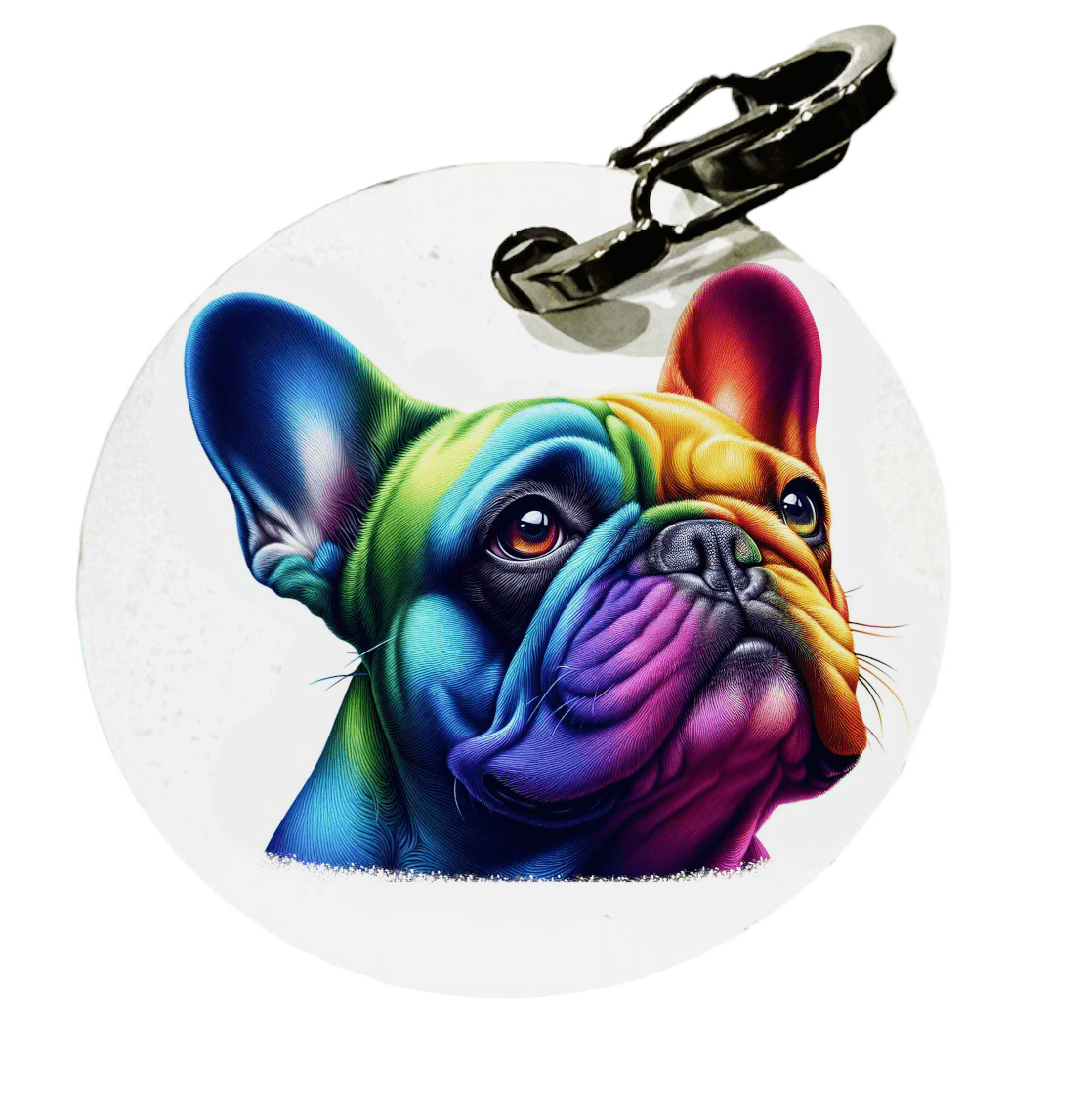 L'atelier du Fourmilier médaille Petite / Colorfull2 Médaille Bouledogue Français personnalisée – Design artistique imprimé