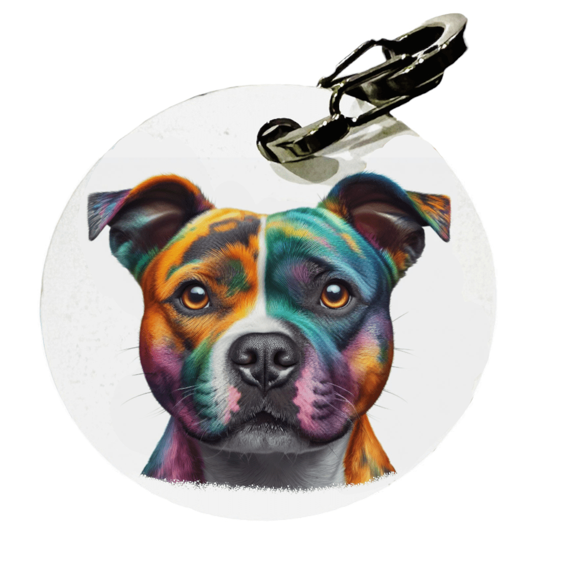 L'atelier du Fourmilier médaille Petite / Colorfull2 Médaille personnalisée Staffie – Fabriquée en France