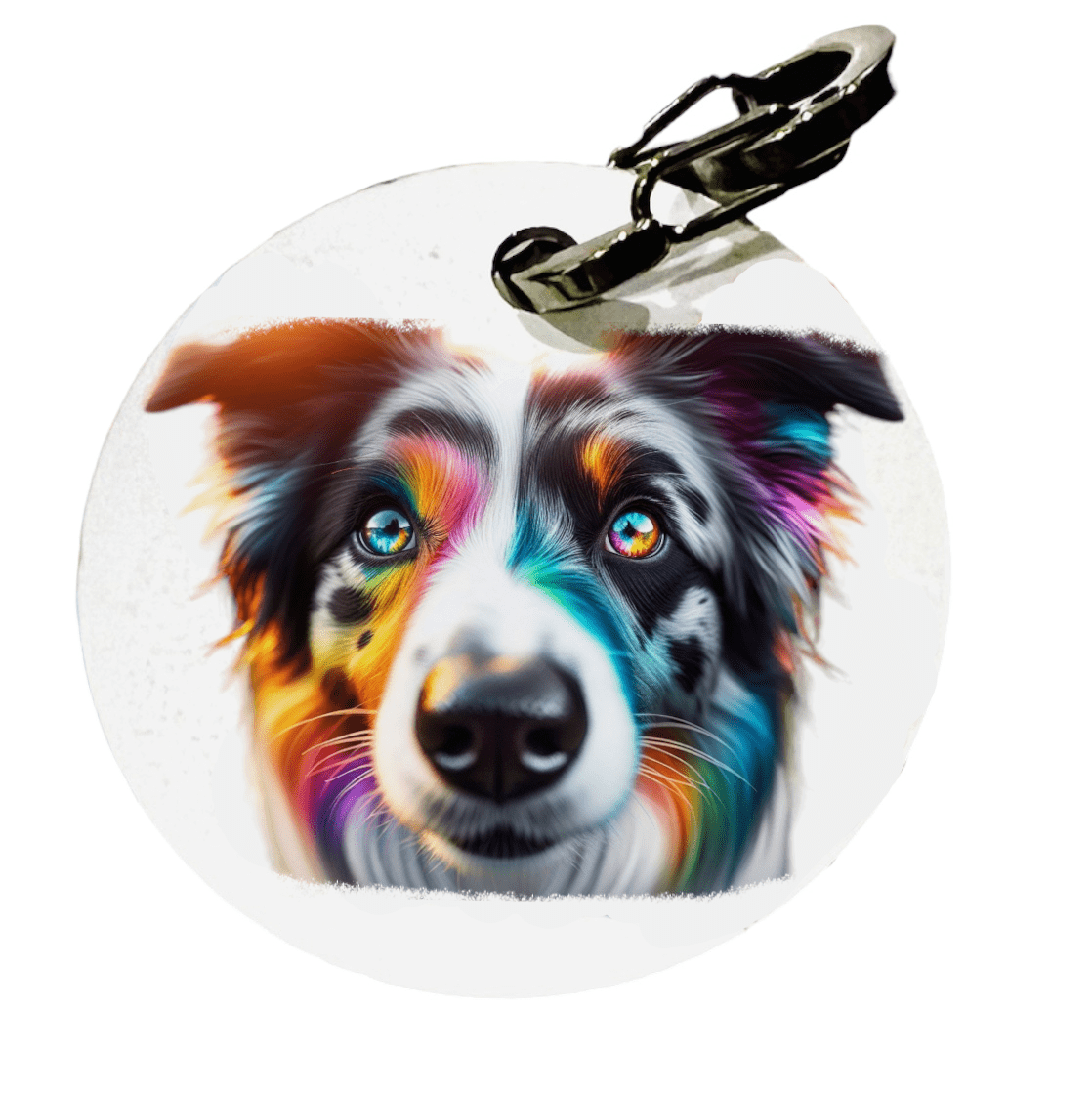 L'atelier du Fourmilier médaille Petite / Colorfull2 Médaille pour chien – Border collie