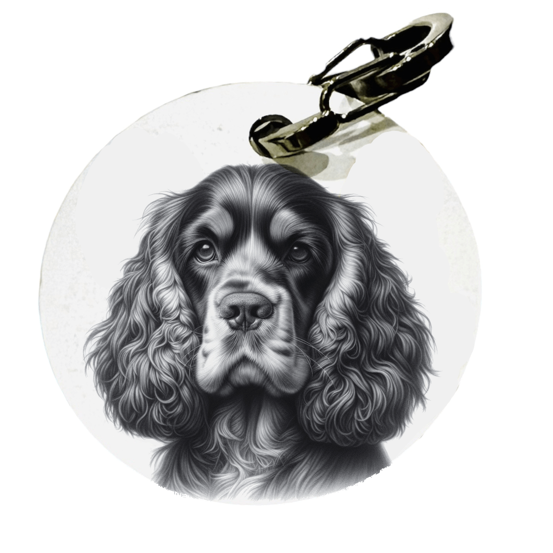 L'atelier du Fourmilier médaille Petite / Fusain Médaille Cocker personnalisée – L'Atelier du Fourmilier