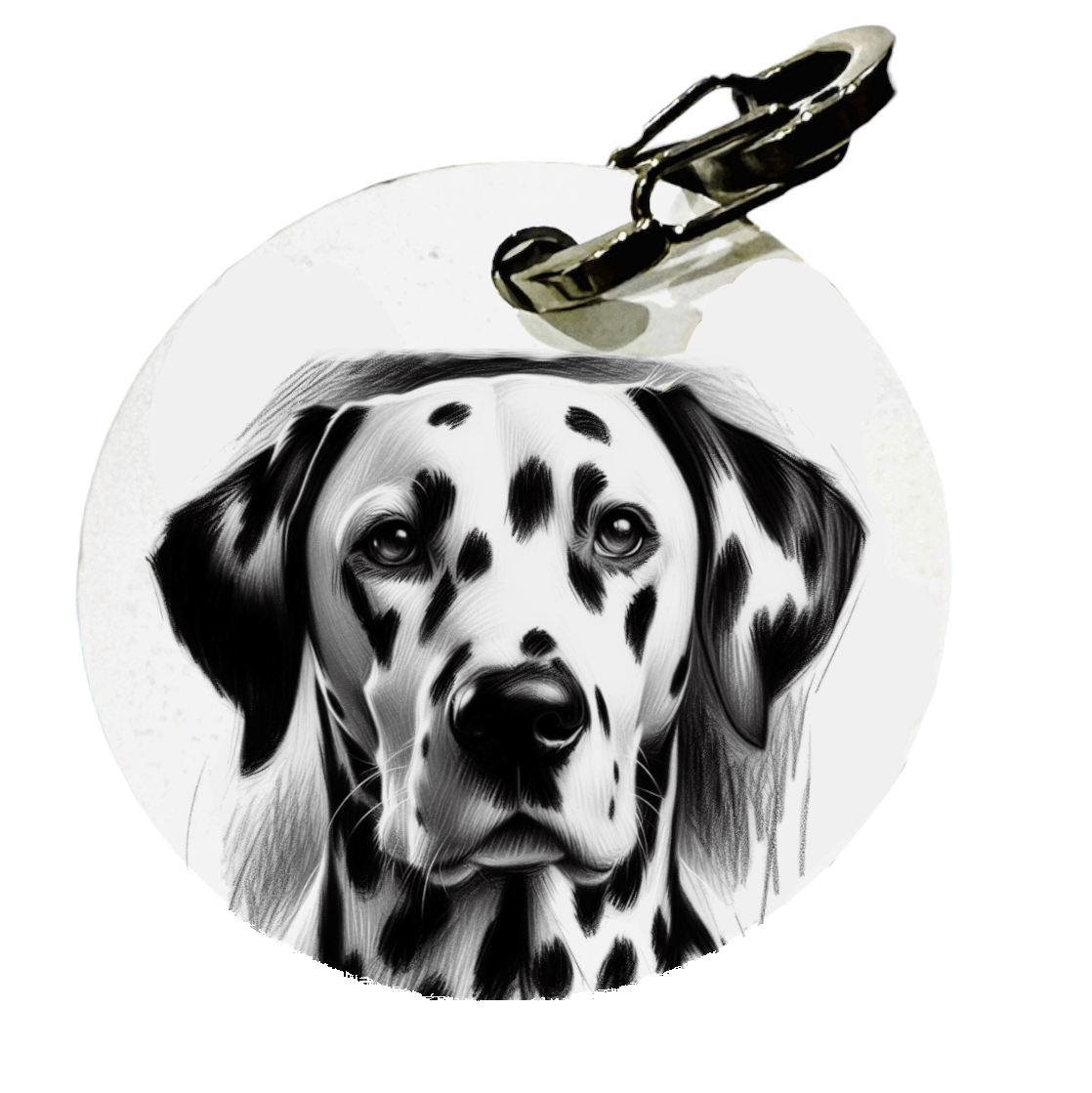 L'atelier du Fourmilier médaille Petite / Fusain Médaille Dalmatien personnalisée – 2 tailles – Fabrication artisanale