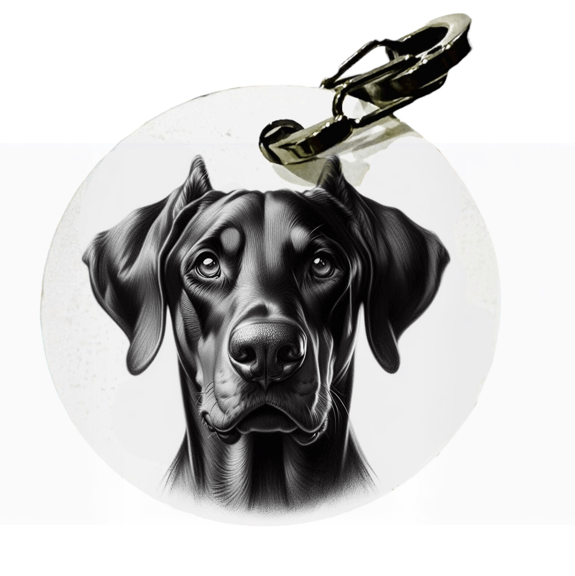 L'atelier du Fourmilier médaille Petite / Fusain Médaille Dobermann personnalisée – 2 tailles – L'Atelier du Fourmilier