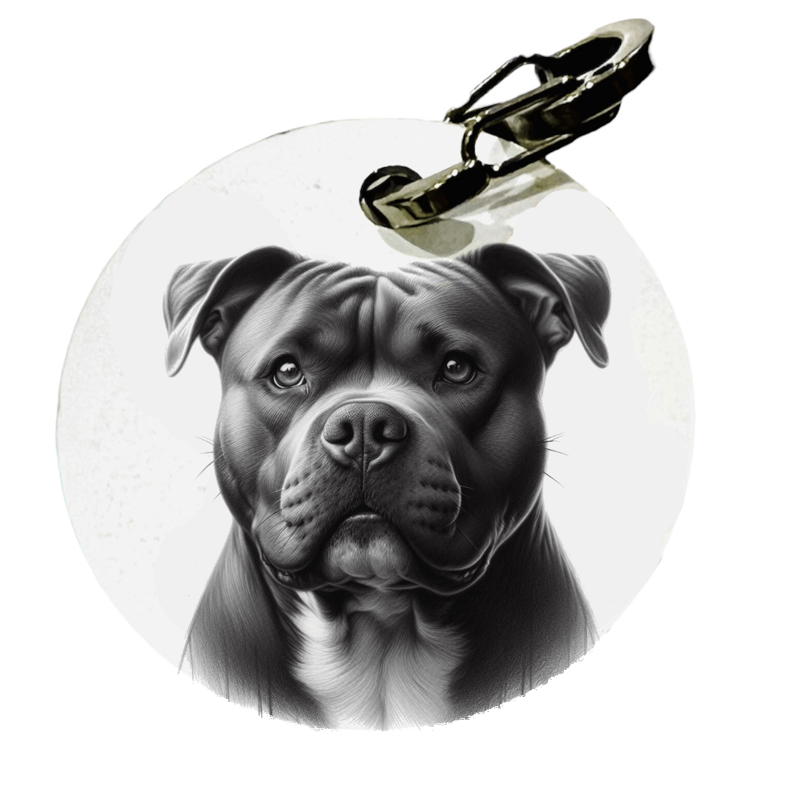 L'atelier du Fourmilier médaille Petite / Fusain Médaille Personnalisée - American Bully