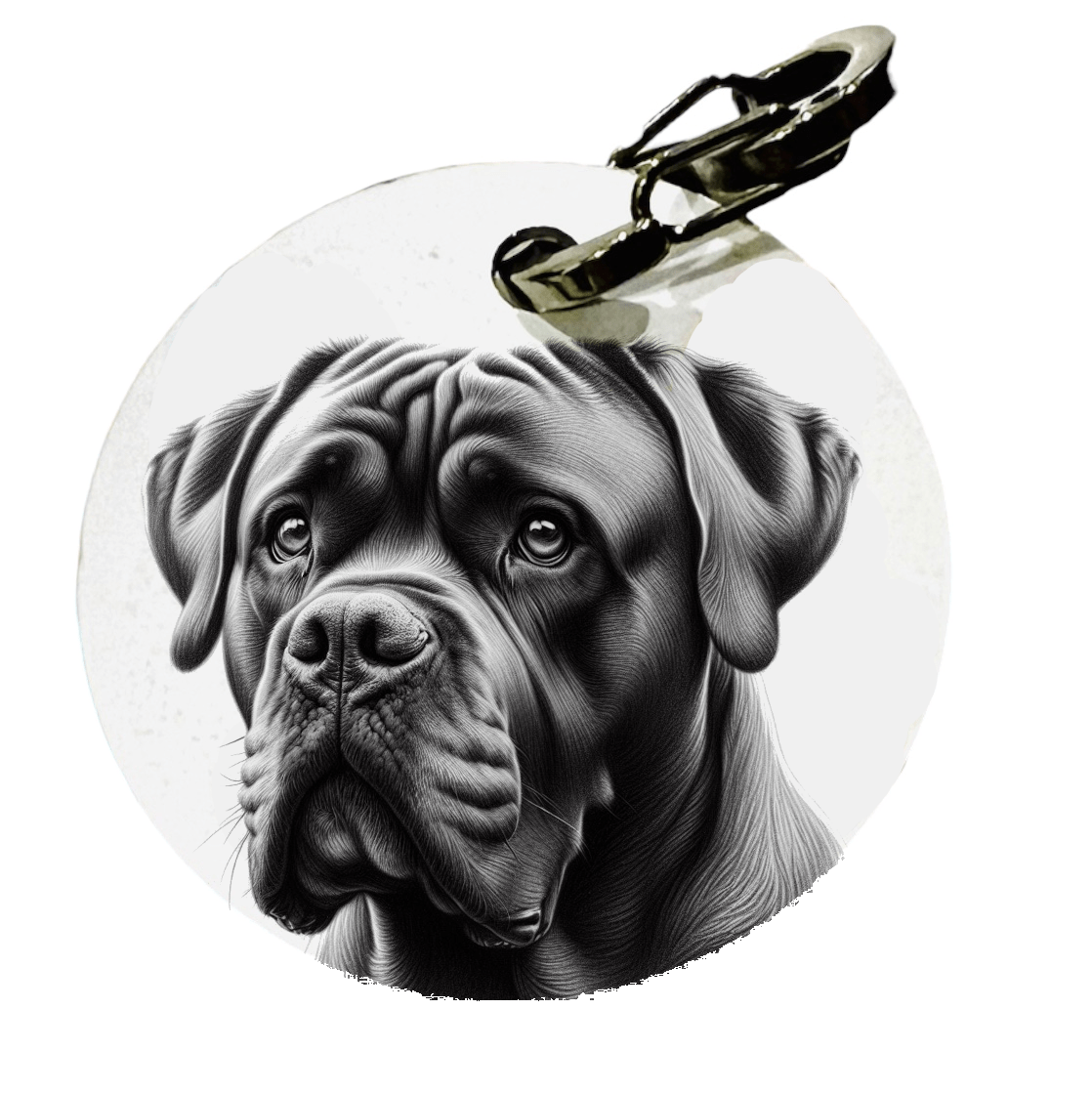 L'atelier du Fourmilier médaille Petite / Fusain Médaille personnalisée Cane Corso - L'Atelier du Fourmilier