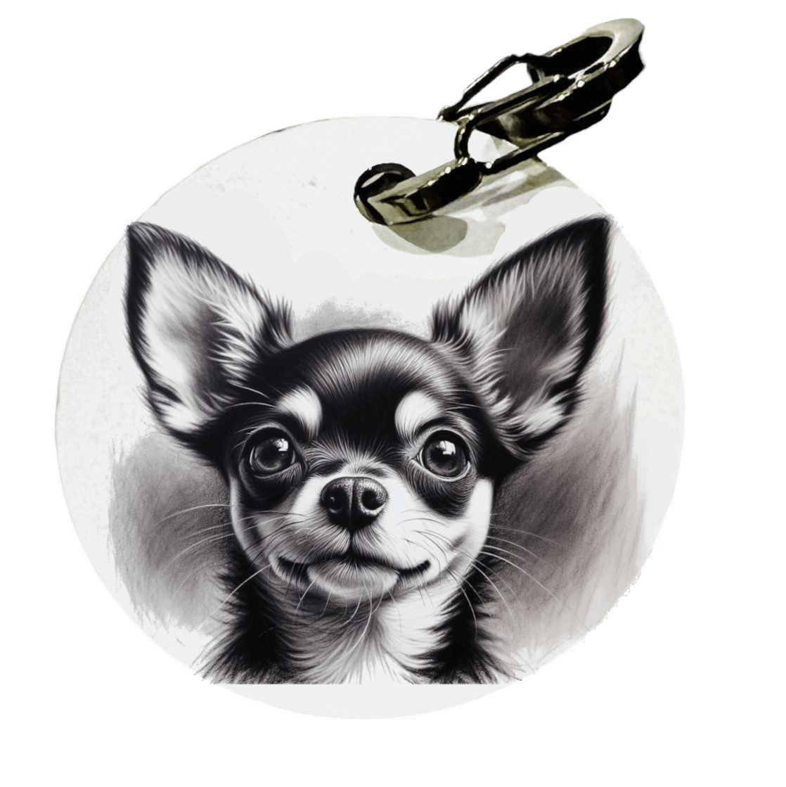L'atelier du Fourmilier médaille Petite / Fusain Médaille personnalisée Chihuahua - L’Atelier du Fourmilier