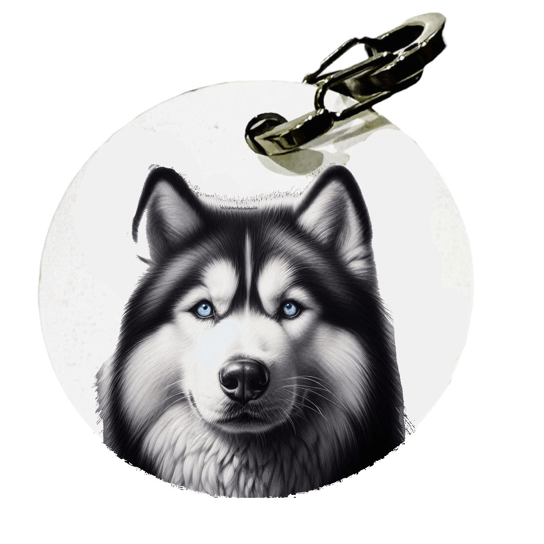 L'atelier du Fourmilier médaille Petite / Fusain Médaille personnalisée Husky – Fabriquée en France