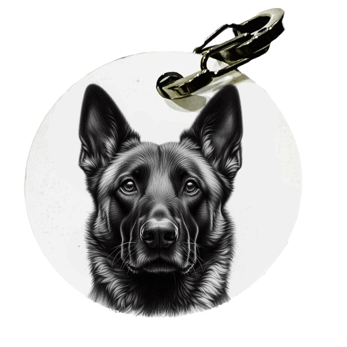 L'atelier du Fourmilier médaille Petite / Fusain Médaille personnalisée Malinois