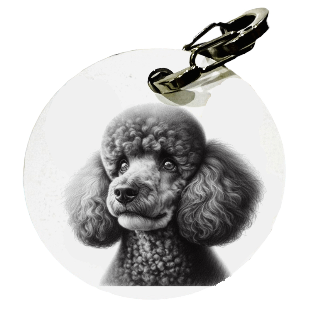 L'atelier du Fourmilier médaille Petite / Fusain Médaille personnalisée pour Caniche – L'Atelier du Fourmilier